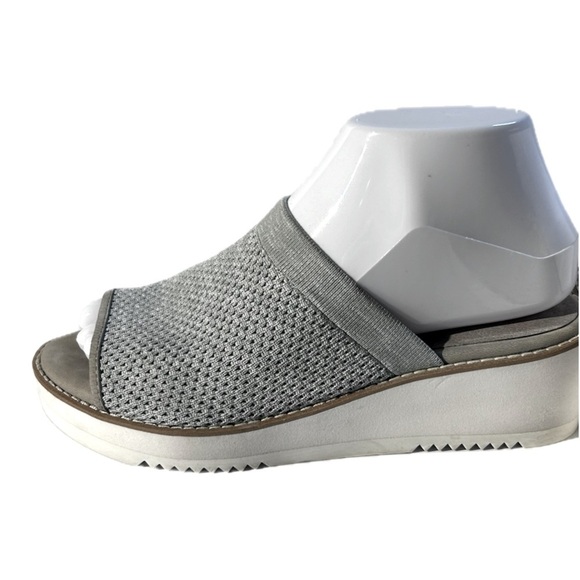 Eileen Fisher | Women's Grey Telly Stretch Knit Slip-On Wedge Heel Sandals Sz 6 - Picture 3 of 16
